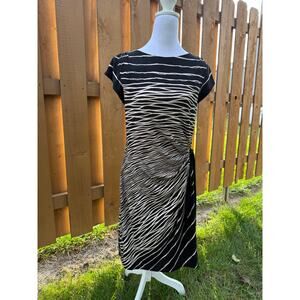 Dress Barn Black and Cream Dress Size 14